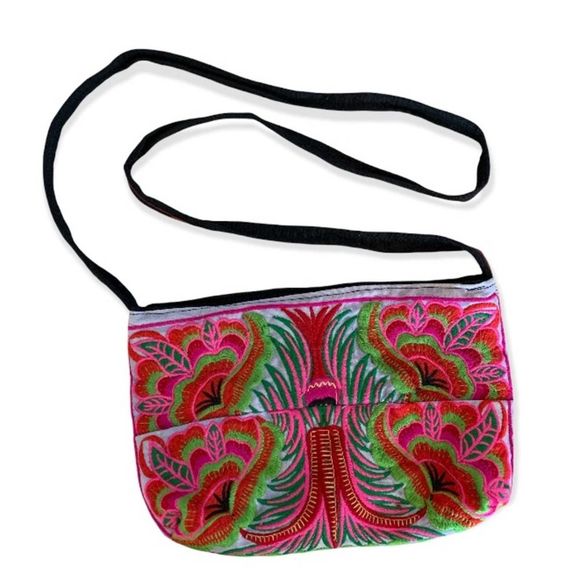 Kathmandu Bags Kathmandu Imports Floral Embroidered Crossbody Bag